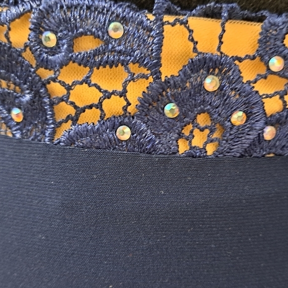 Royal Blue Long Formal Skirt With Lace Waistband Size 2 - Picture 7 of 10